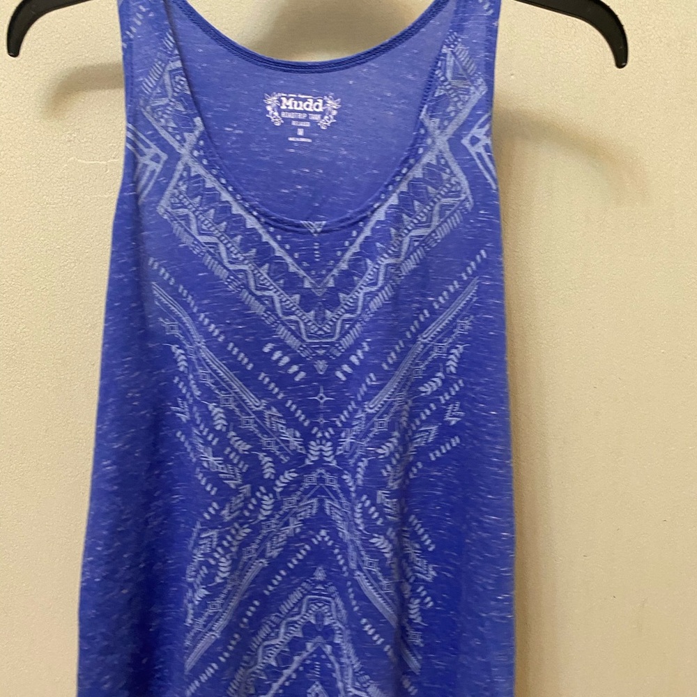 Mudd Blue Designed Tank Top